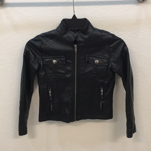 Girl’s Feax Leather Jacket - Picture 1 of 4